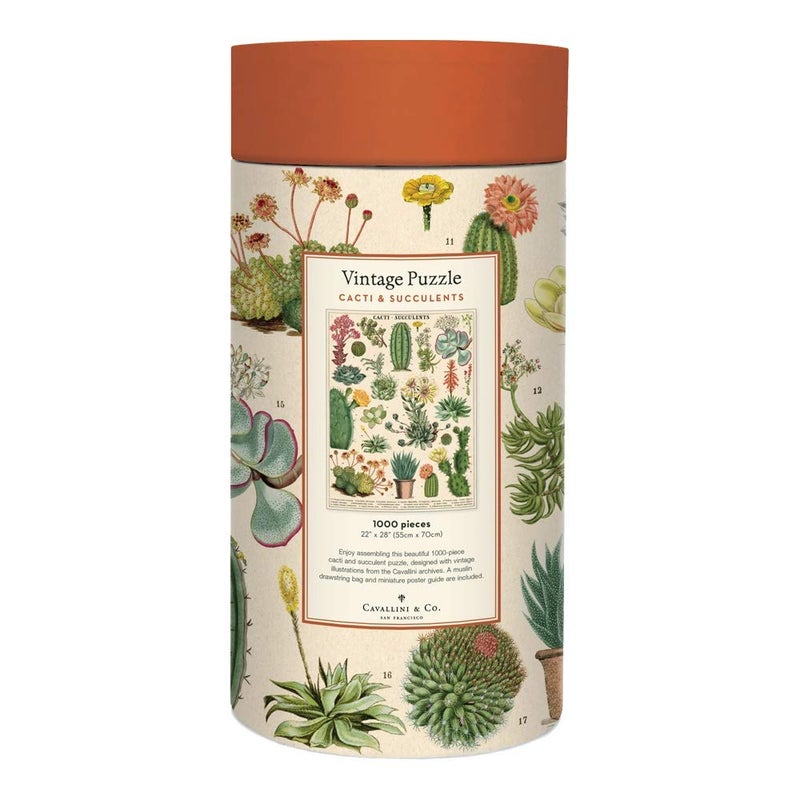 CAVANILLI & CO. Cavallini 1000 Piece Puzzle, Cacti and Succulents (PZL/SUC) - Image 3